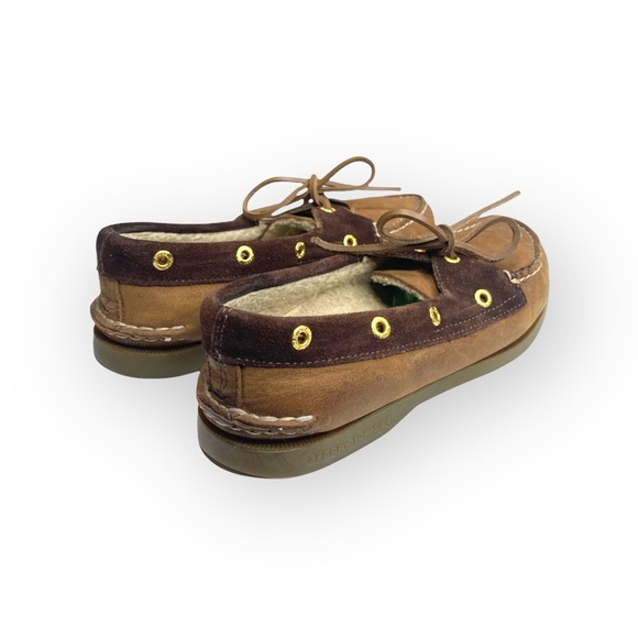 Sperry Top-Sider ™® ✌︎︎ Gold Eyelet Leather Boat Shoes ✌︎︎ 2 Tone Brown ✌︎︎ 6M - Picture 3 of 16